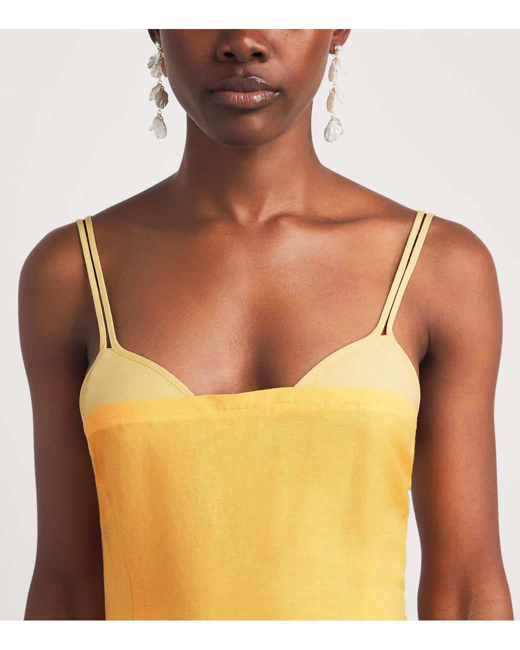 Jonathan Simkhai Yellow Linen-Blend Corabeth Midi Dress