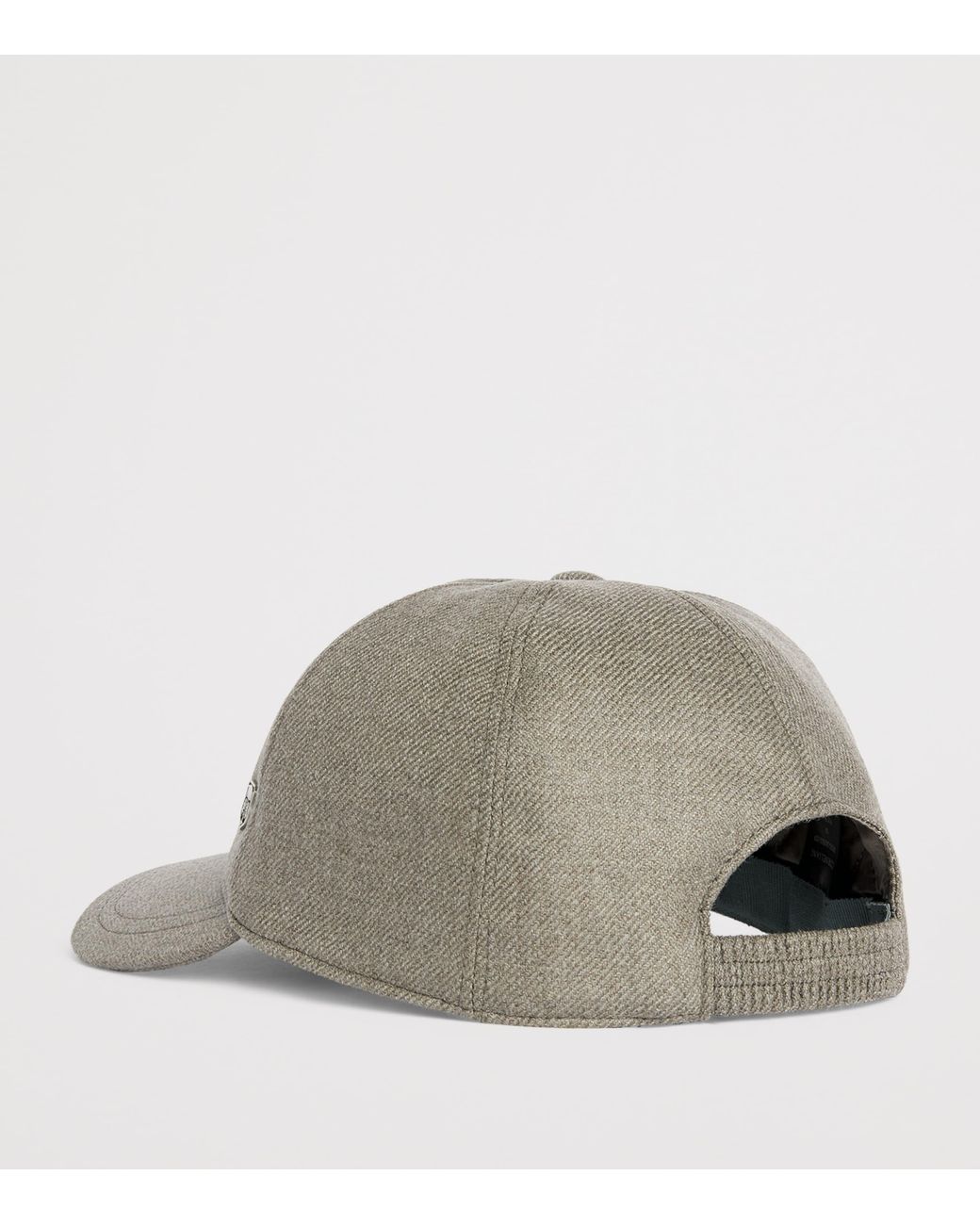 Corneliani Gray Virgin Wool Crest Baseball Cap for men