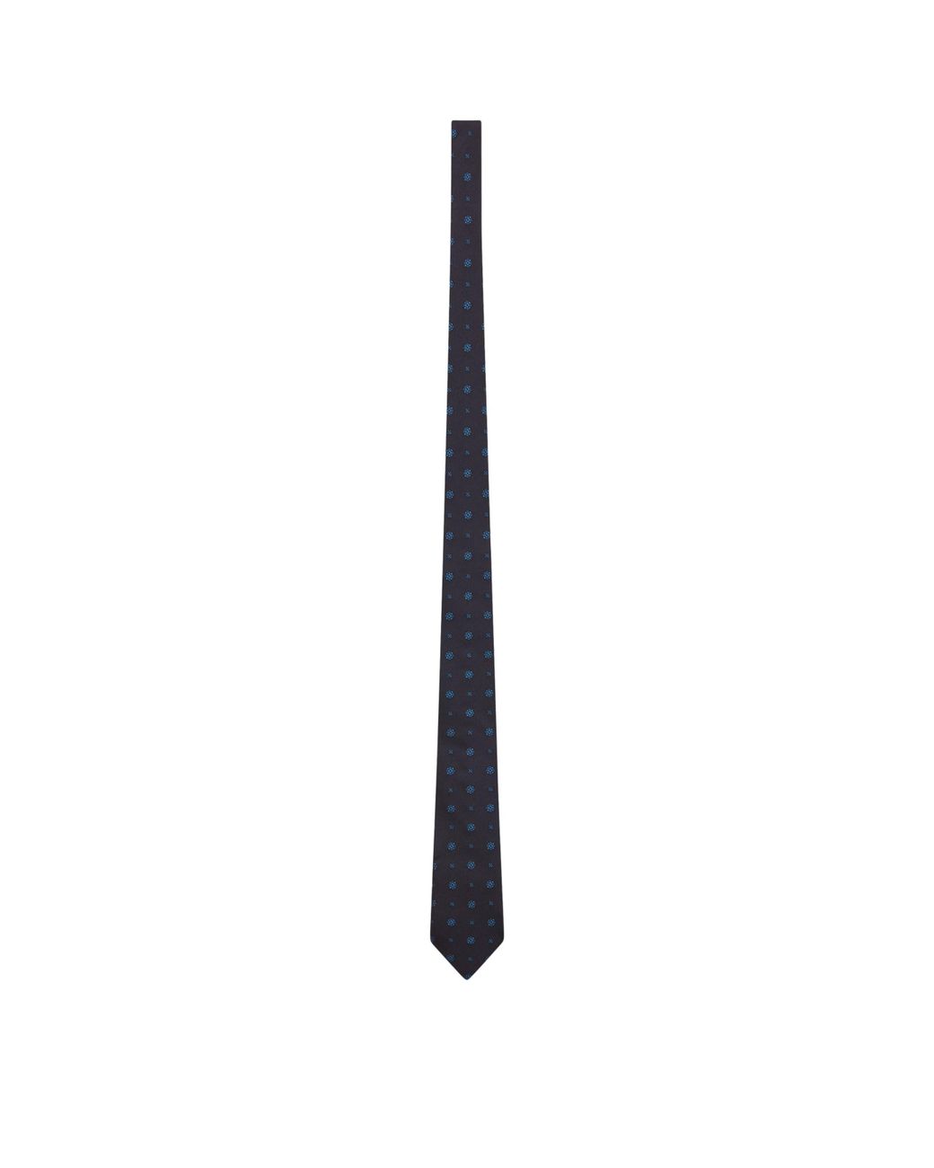 Saint Laurent White Silk Striped Medallion Tie for men