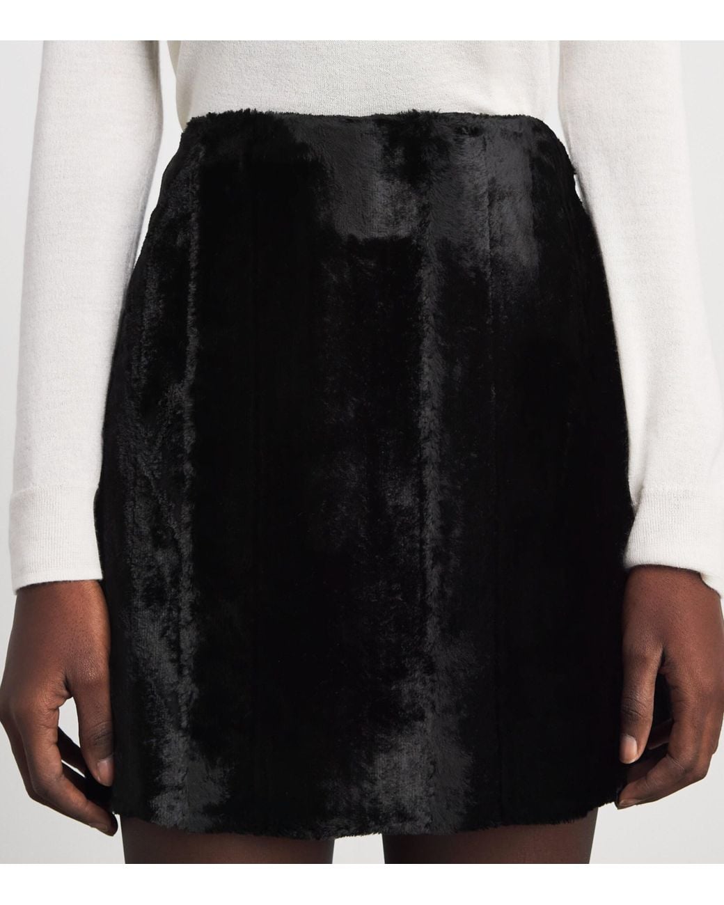 Blazé Milano Black Faux Fur Coci Mini Skirt