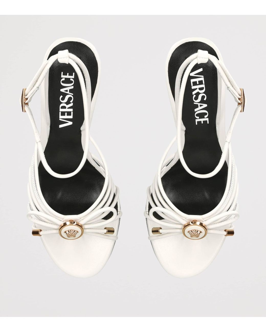 Versace White Leather Opera Bow Sandals 85