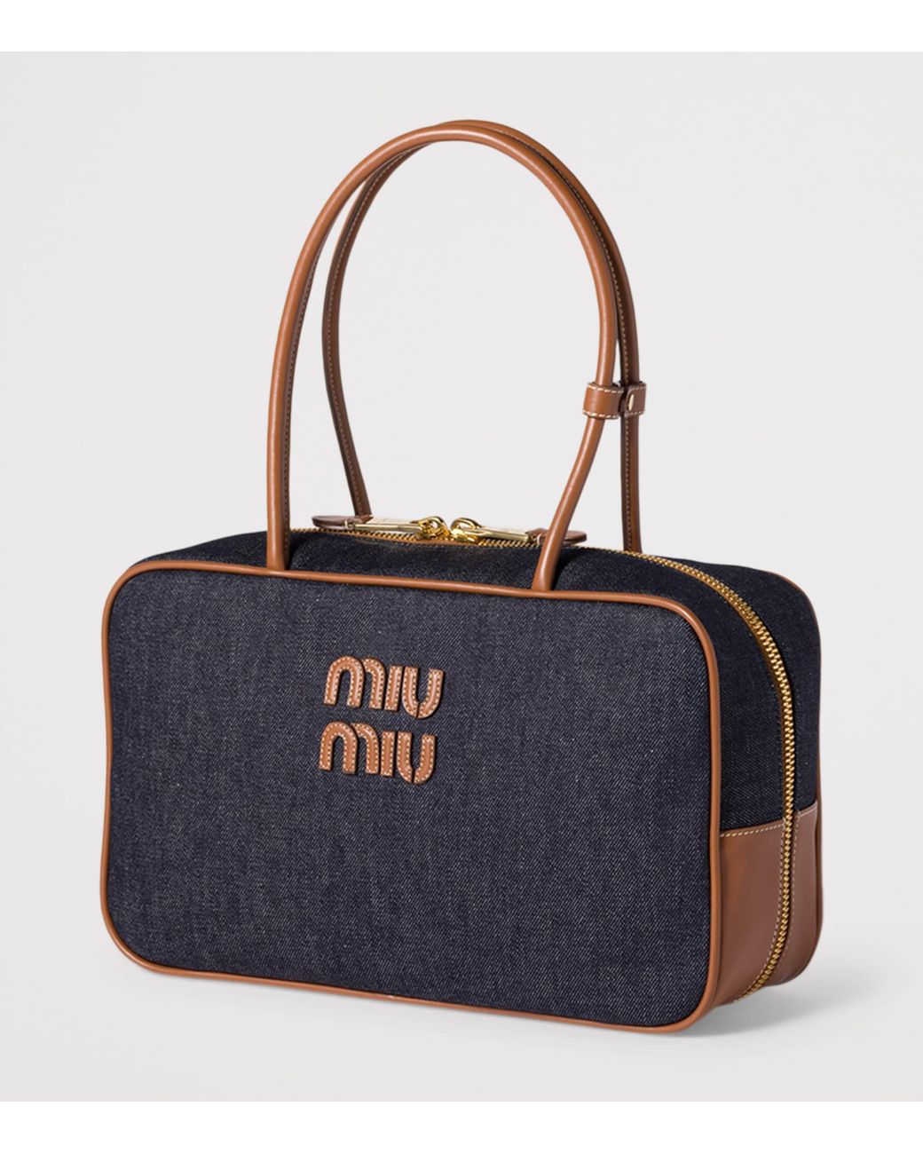 Miu Miu Blue Denim Beau Top-Handle Bag