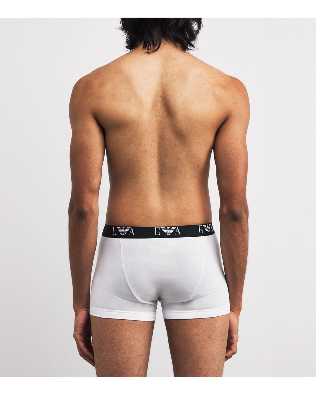Emporio Armani White Stretch-Cotton Logo Trunks for men