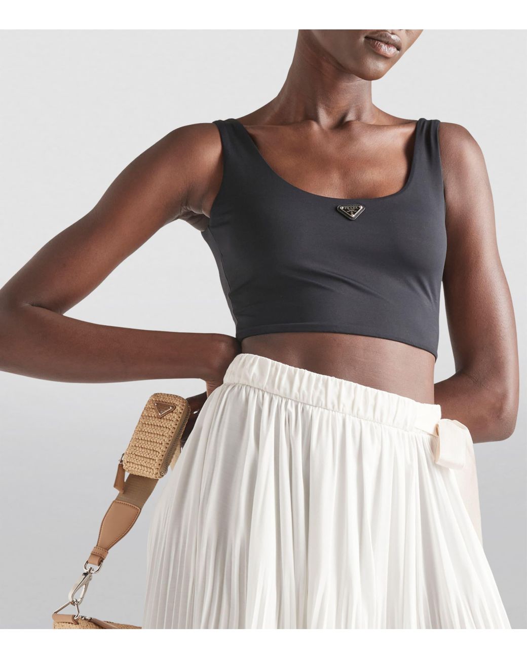 Prada Black Sleeveless Triangle Crop Top