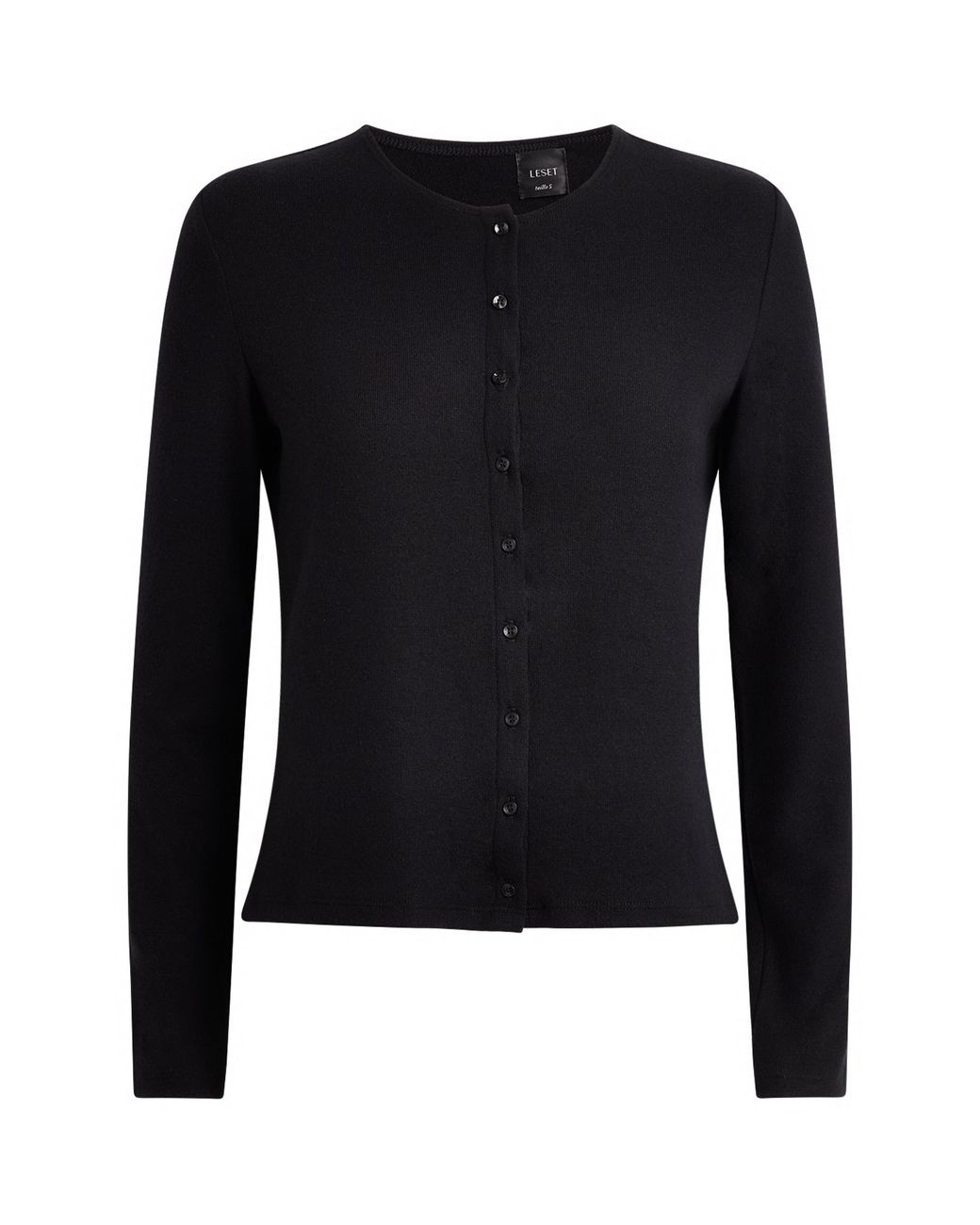 Leset Black Jersey Lauren Classic Cardigan