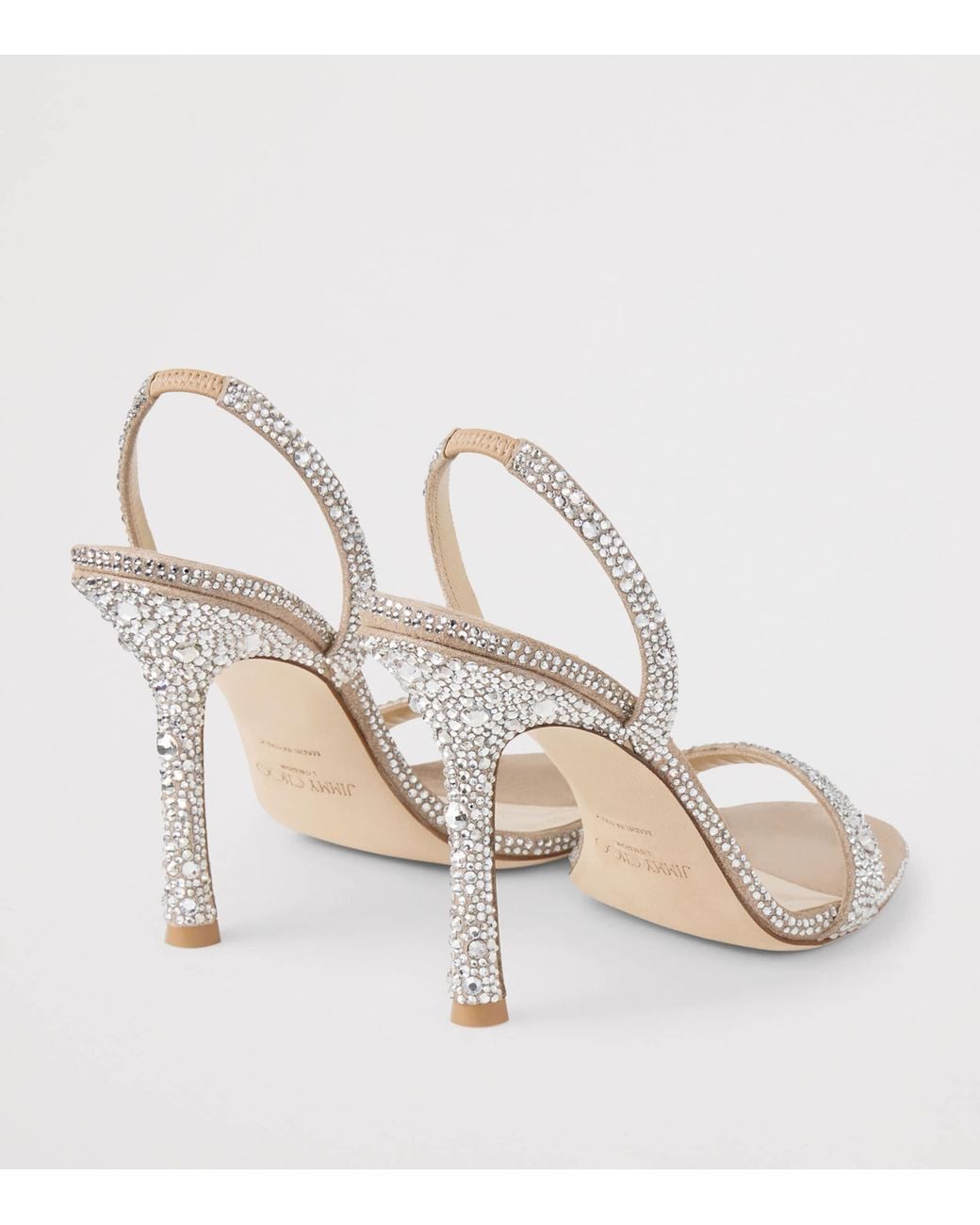 Jimmy Choo Metallic Jen 100 Embellished Suede Heeled Sandals