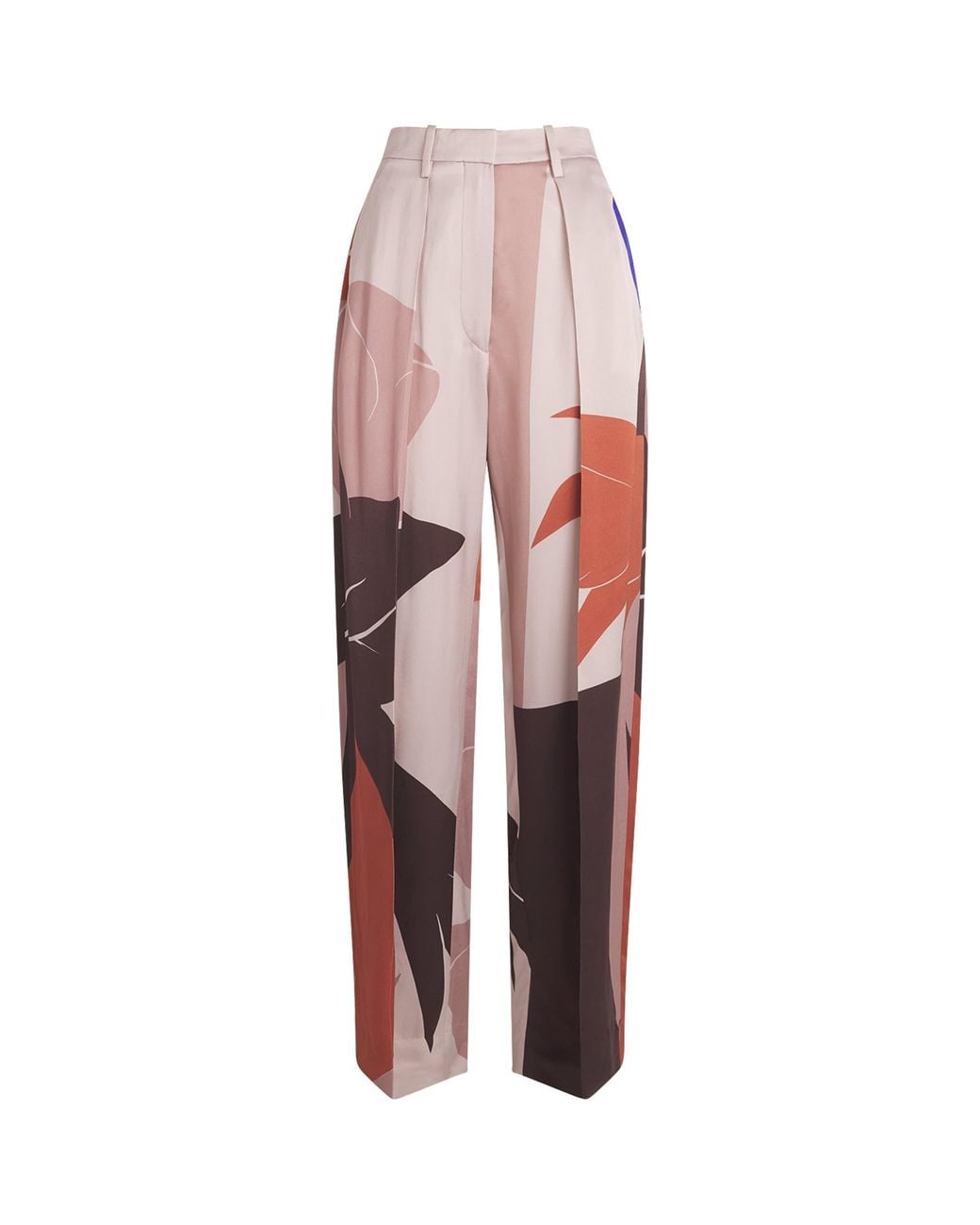 Victoria Beckham Red Satin Cecilia Wide-Leg Trousers