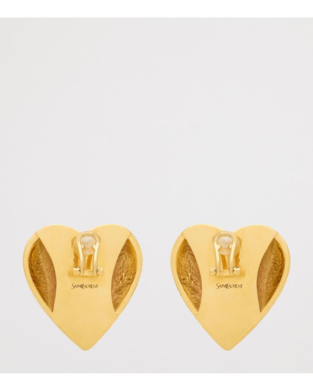 Saint Laurent Blue Enamel Heart Clip-On Earrings for men
