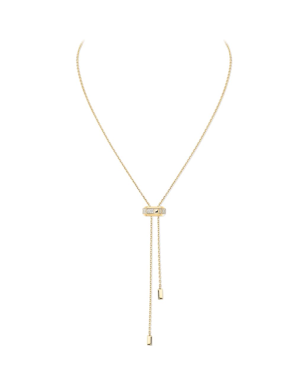 Messika Metallic Moderniste And Diamond Tie Necklace