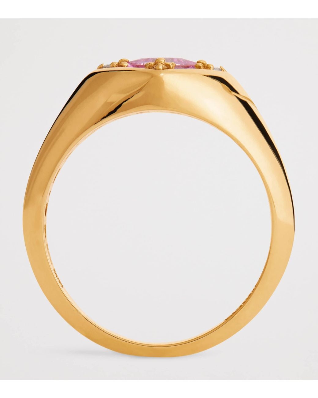 Suzanne Kalan Metallic Diamond And Sapphire Princess Signet Ring