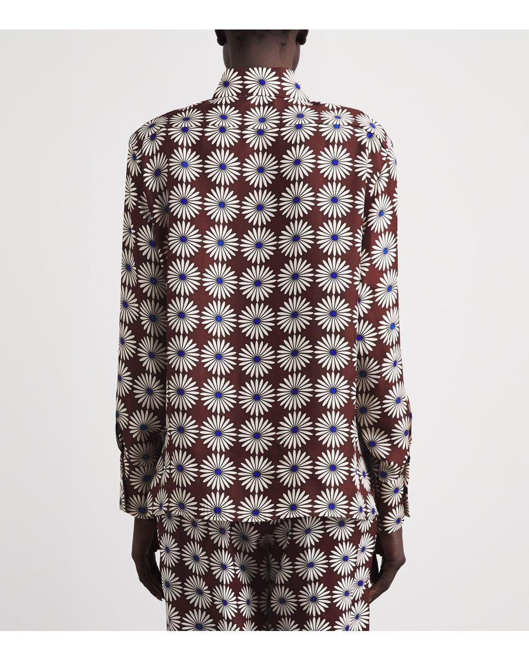 Sandro Brown Silk Floral Shirt