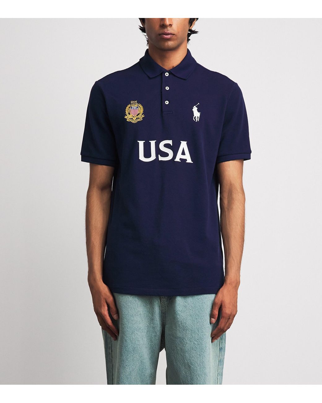 Polo Ralph Lauren Blue Cotton Usa Polo Shirt for men