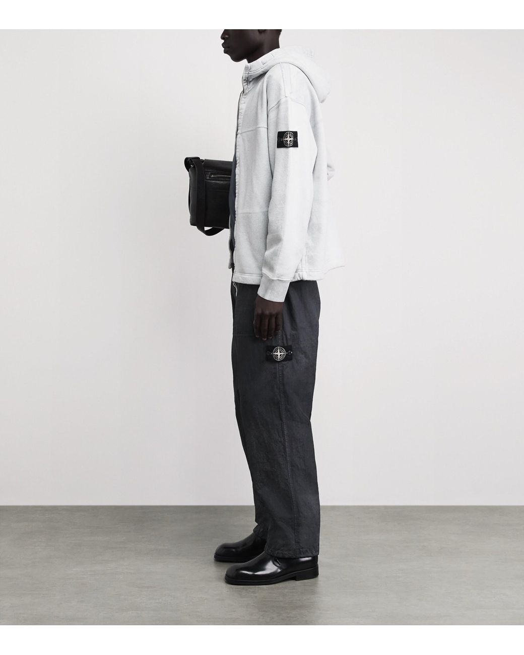 Stone Island Black Reflective Fatigue Trousers for men