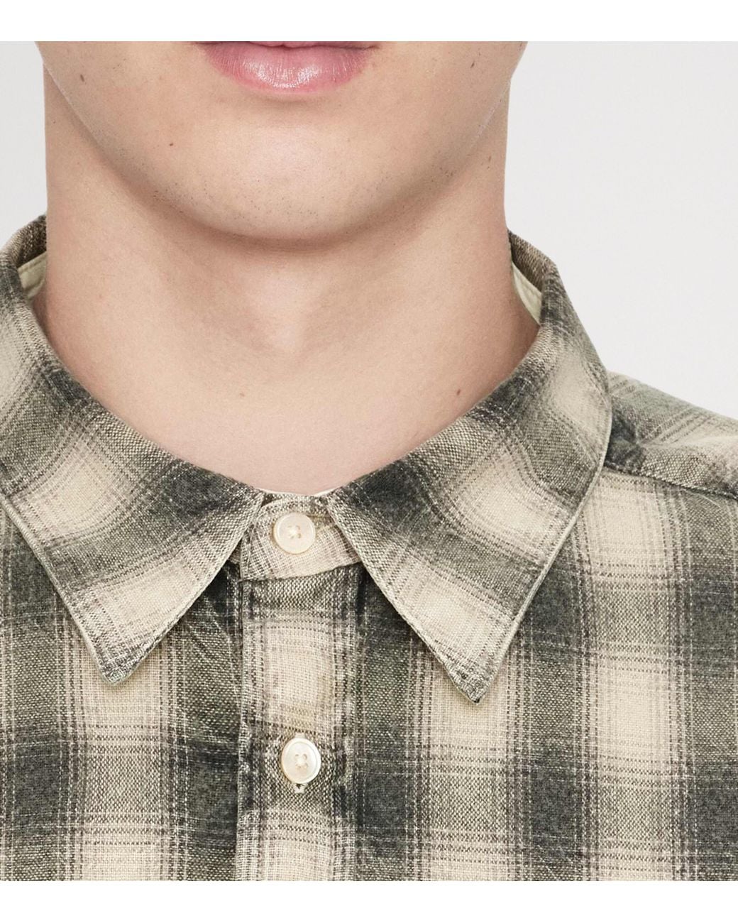 AllSaints Gray Bower Check Shirt for men