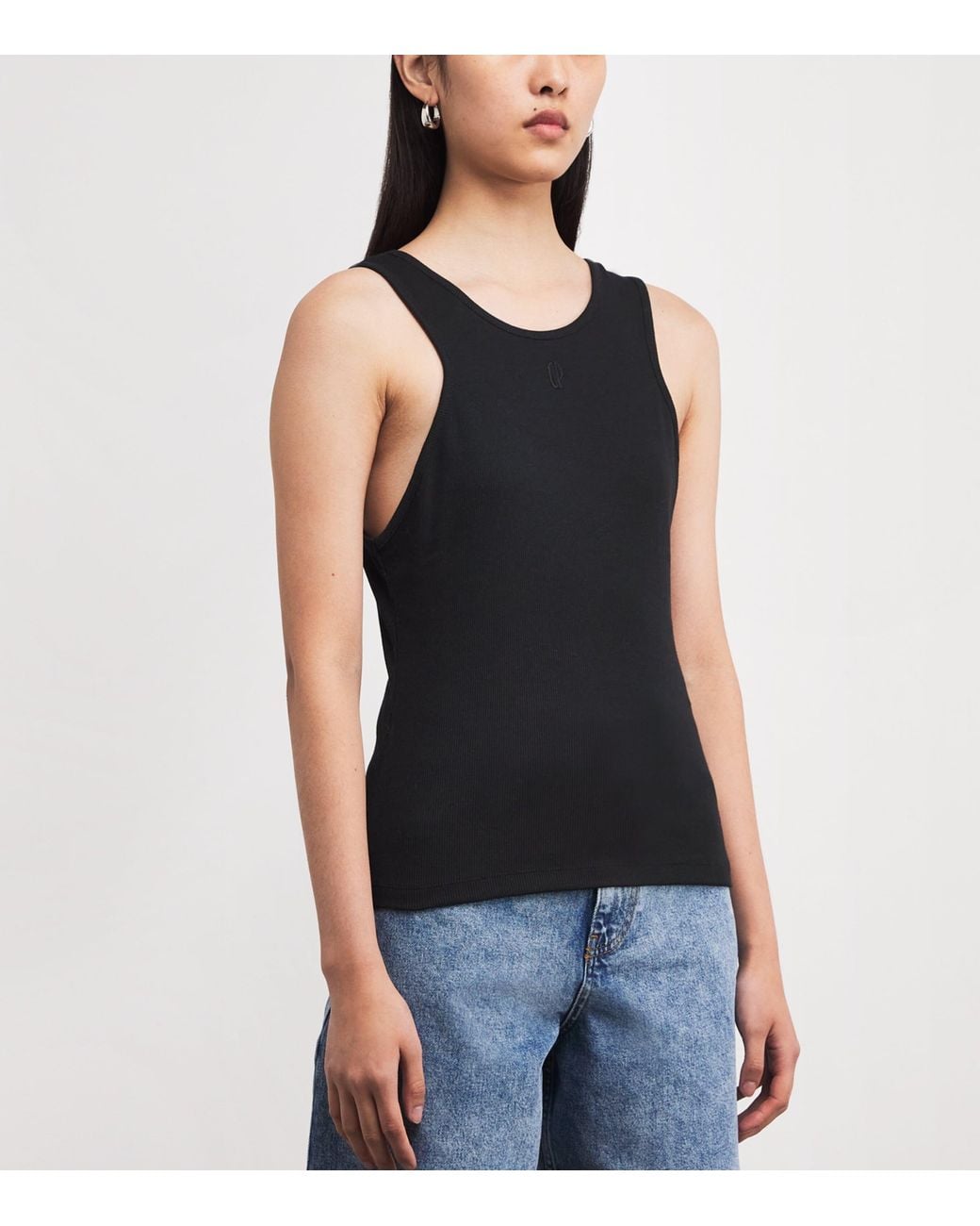 Claudie Pierlot Black Stretch-Cotton Ribbed Tank Top