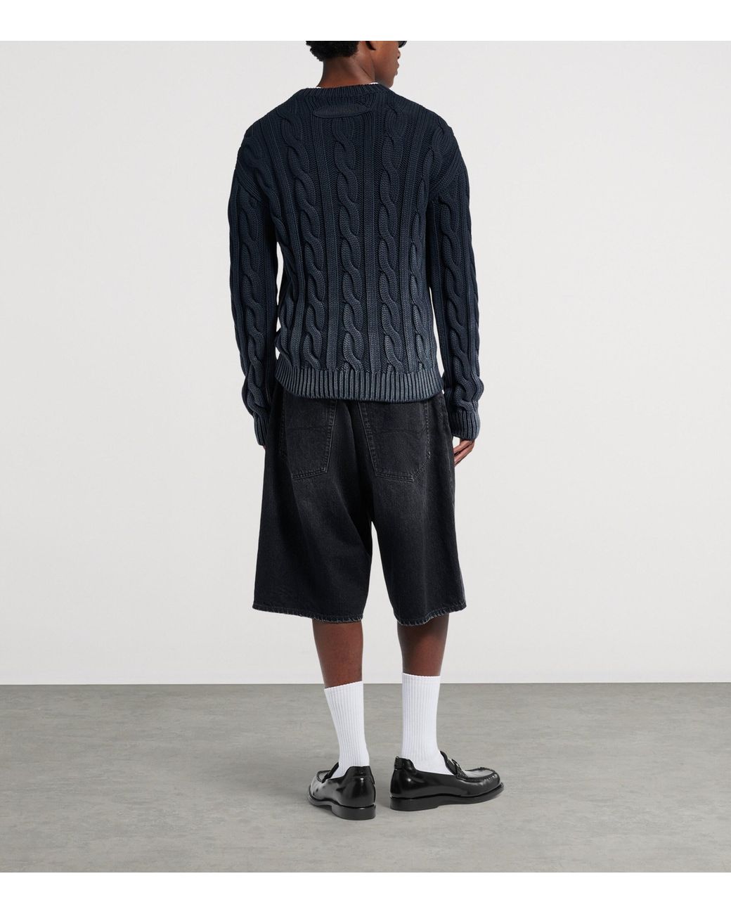 Balenciaga Black Stay Press Denim Shorts for men