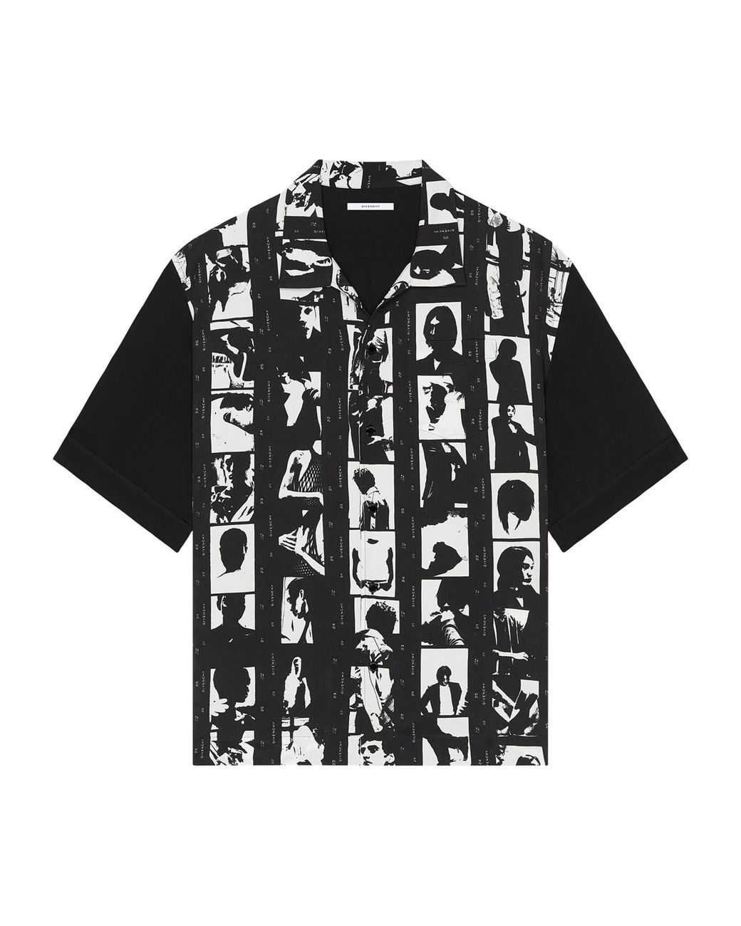 Givenchy Black Photonegative Print Short-Sleeve Shirt for men