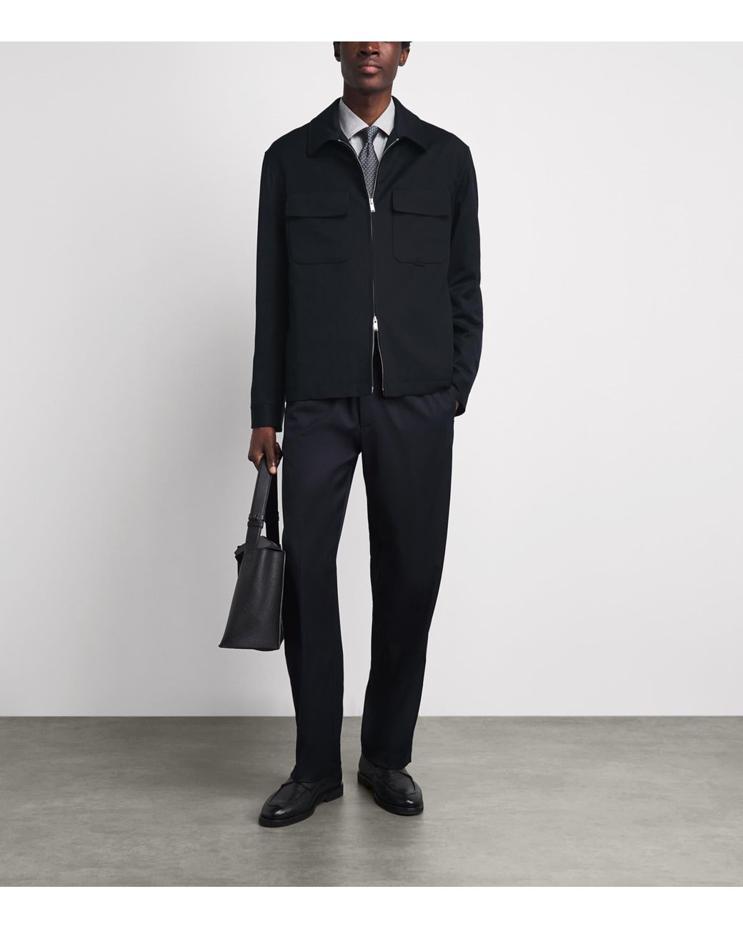 Lardini Blue Cotton 2-Way Zip Jacket for men