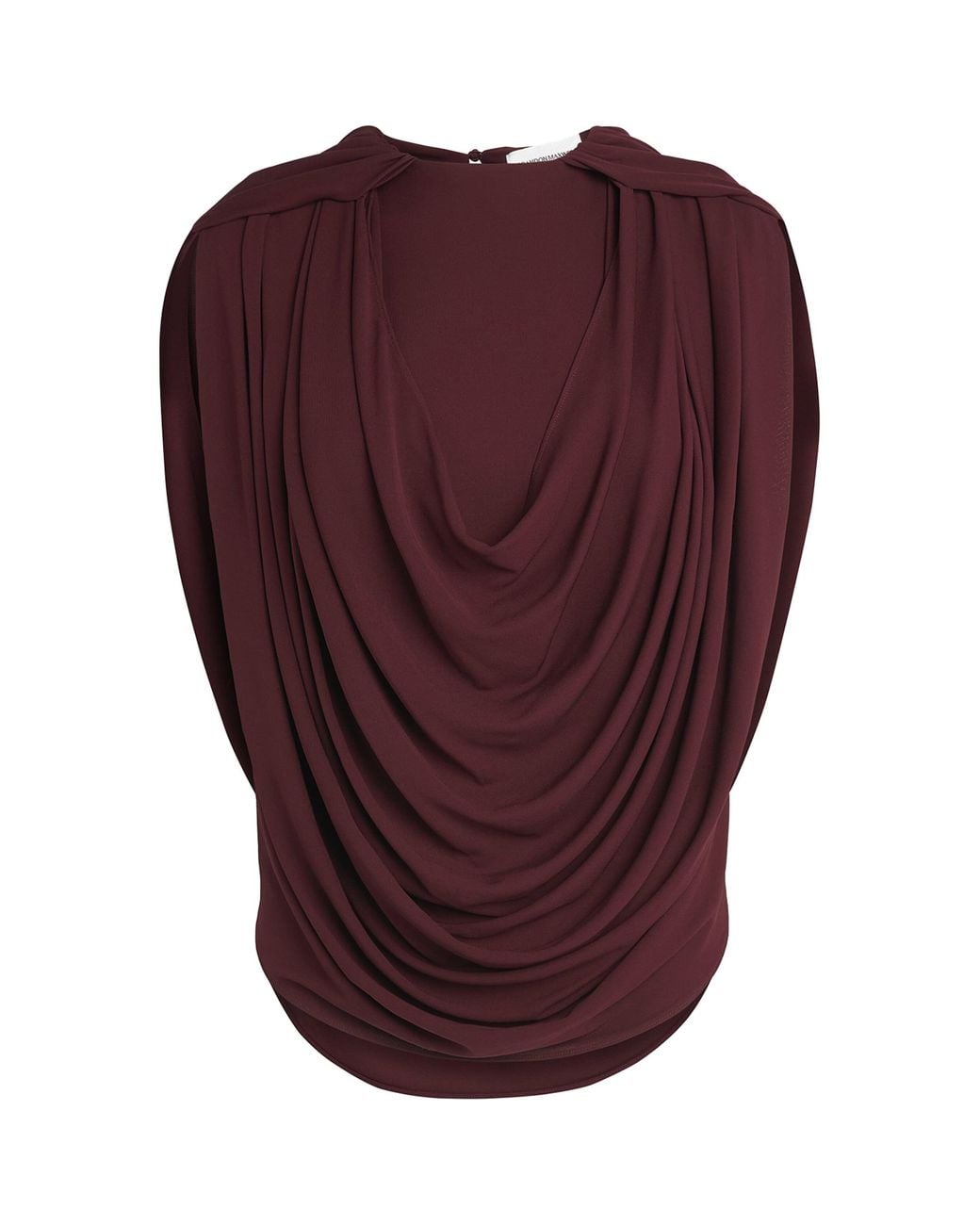 Brandon Maxwell Red Draped Astor Top
