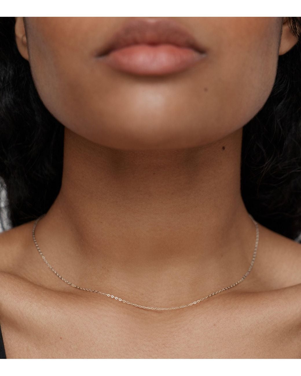Monica Vinader White Sterling Rolo Chain Necklace