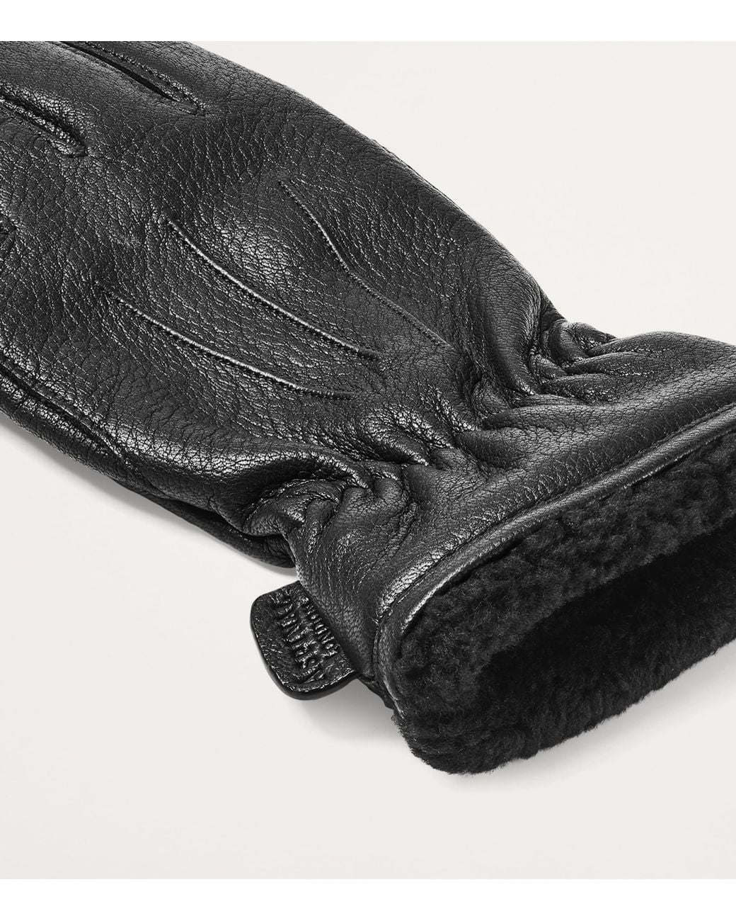 Aspinal Black Deerskin Gloves for men