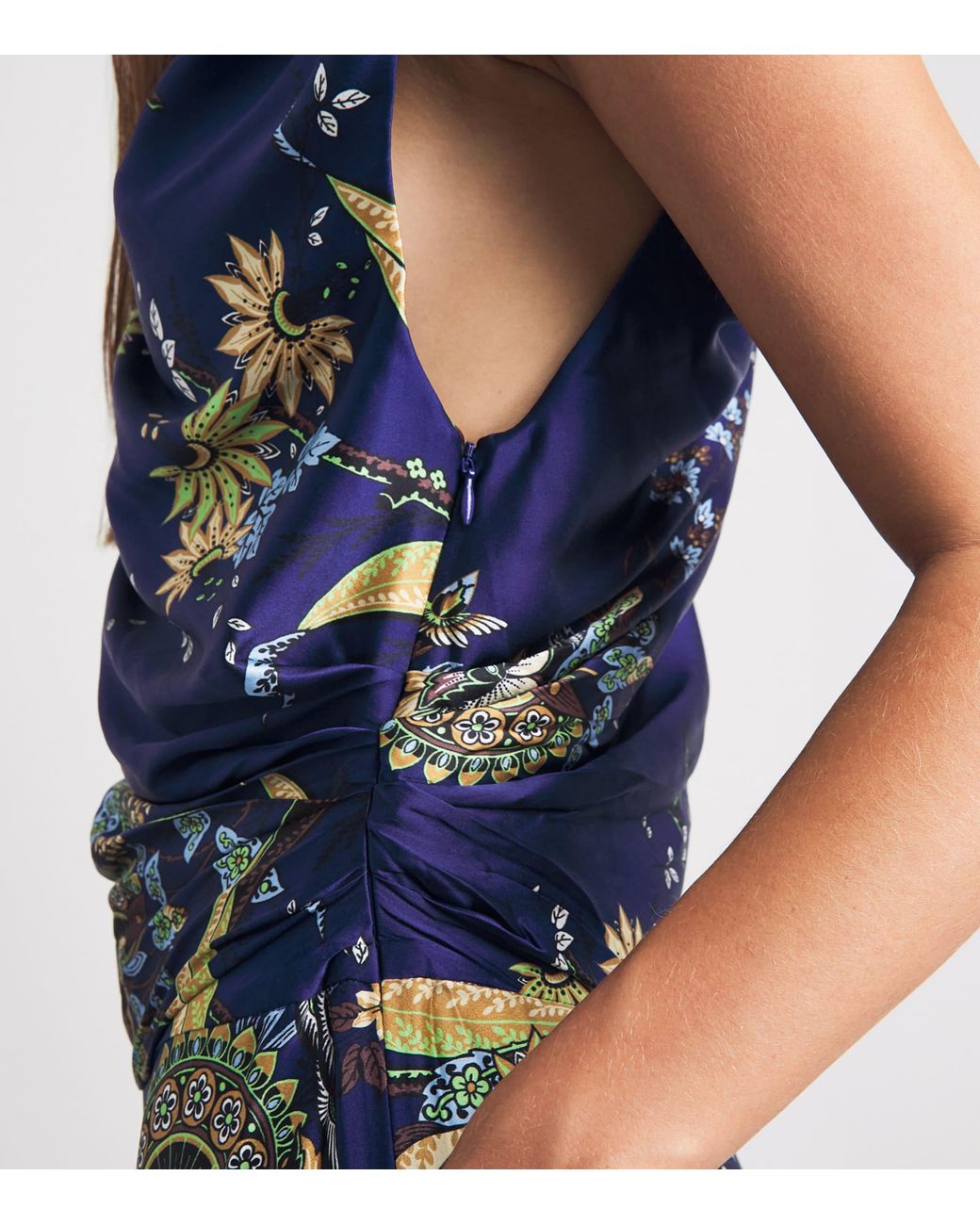 Staud Blue Silk Portia Midi Dress