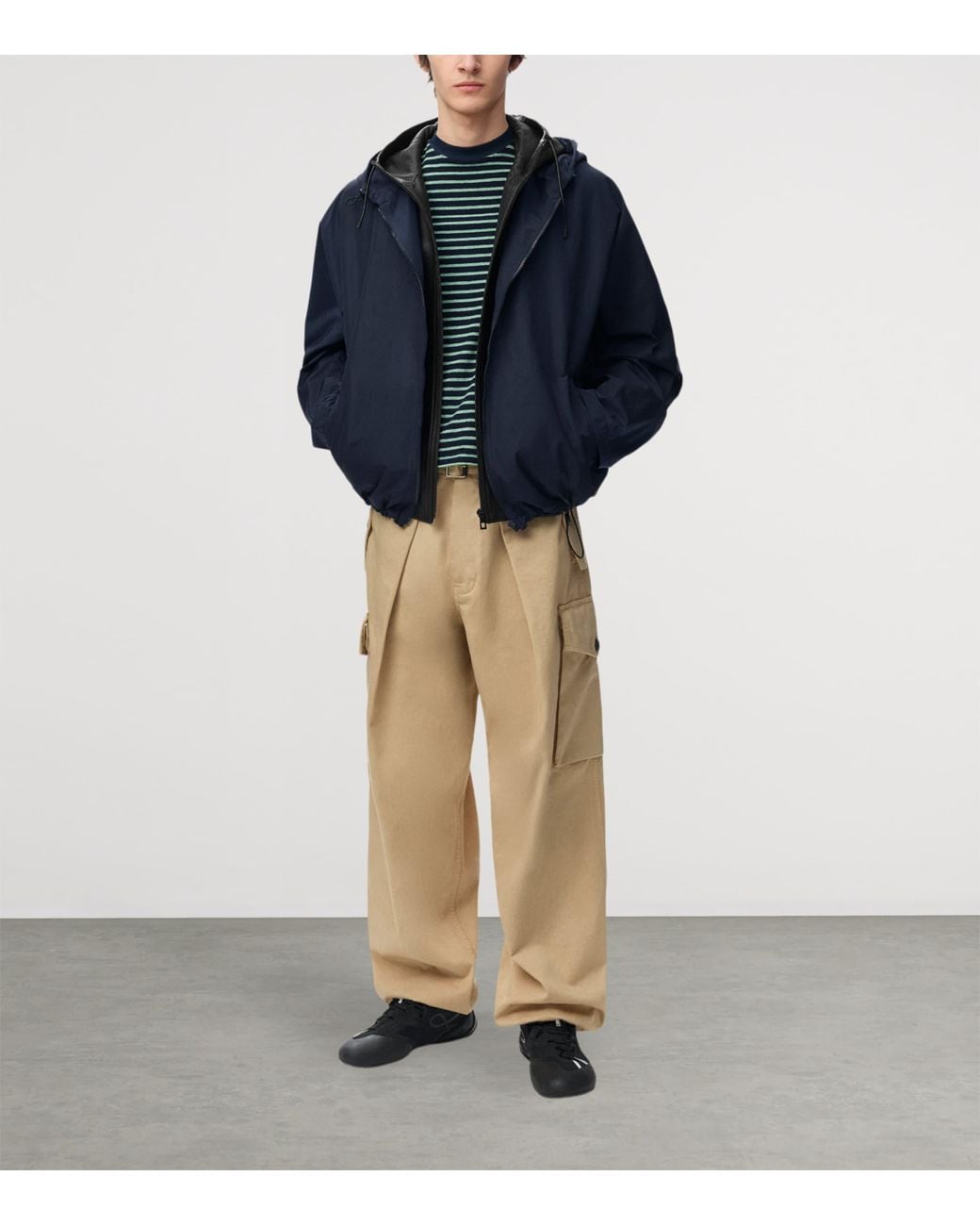 Loewe Blue Layered-Neck Hooded Jacket for men