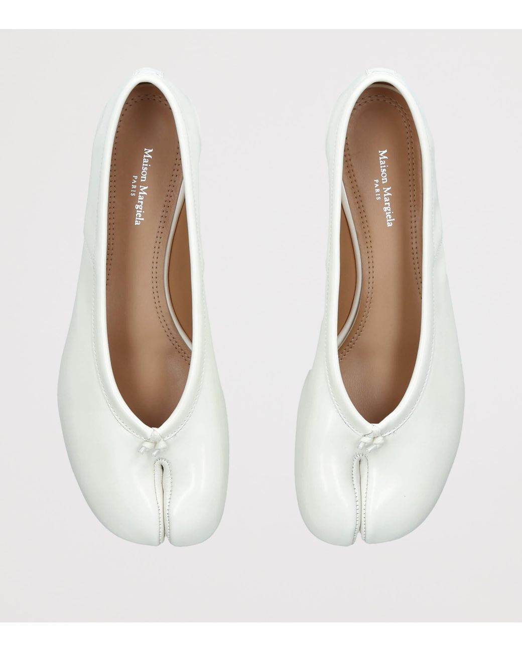 Maison Margiela White Leather Tabi Ballet Flats