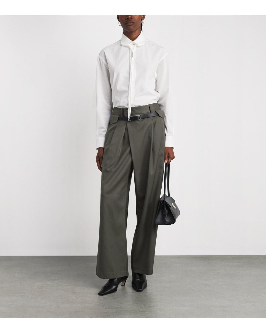 Issey Miyake Gray Wool-Blend Lustrous Trousers