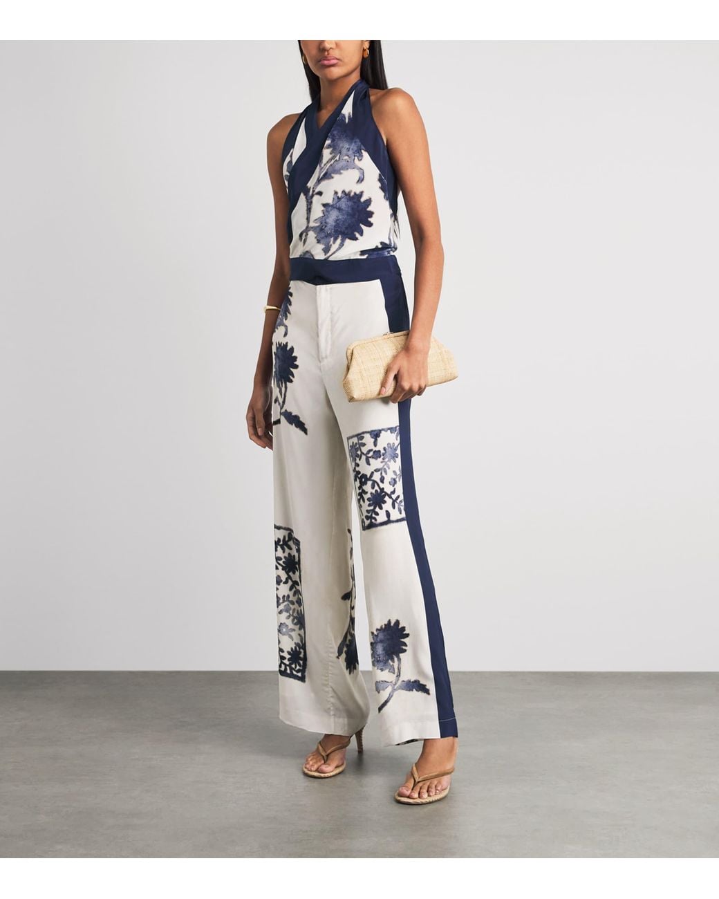 Sir Blue Printed Philippa Scarf Crop Top