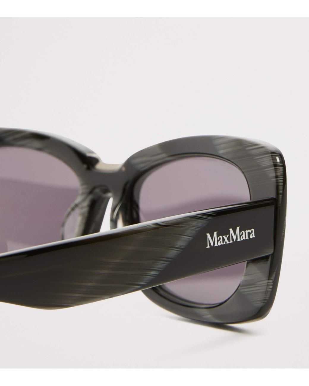 Max Mara Gray Acetate Rectangular Sunglasses