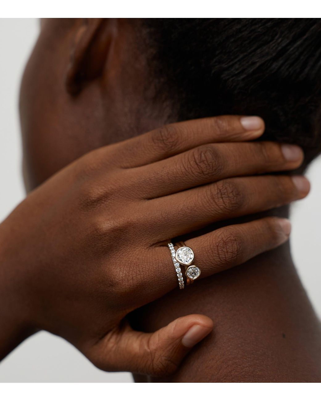 Monica Vinader White And Diamond Siren Ring