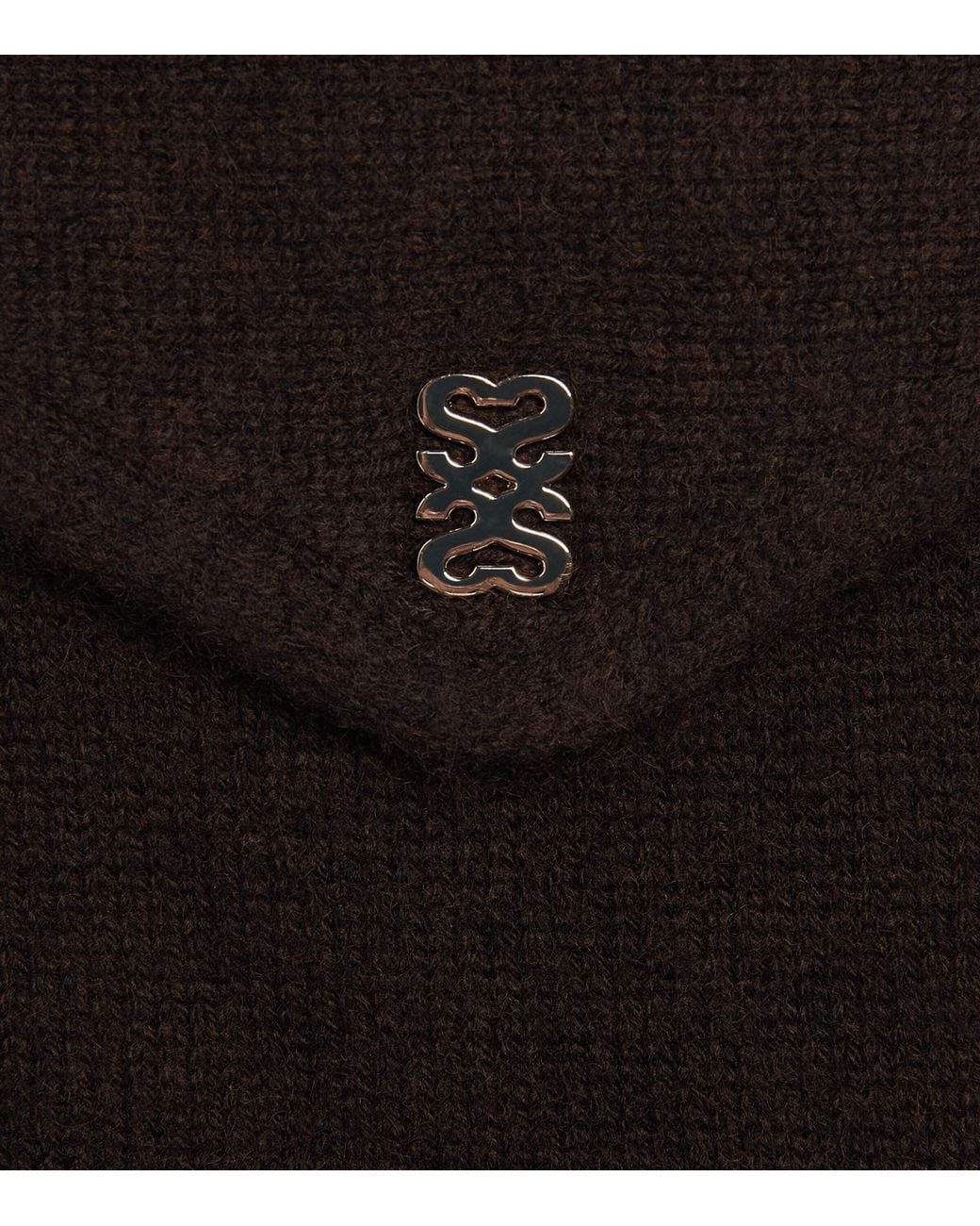 Sandro Black Wool-Cashmere Tie Bandana