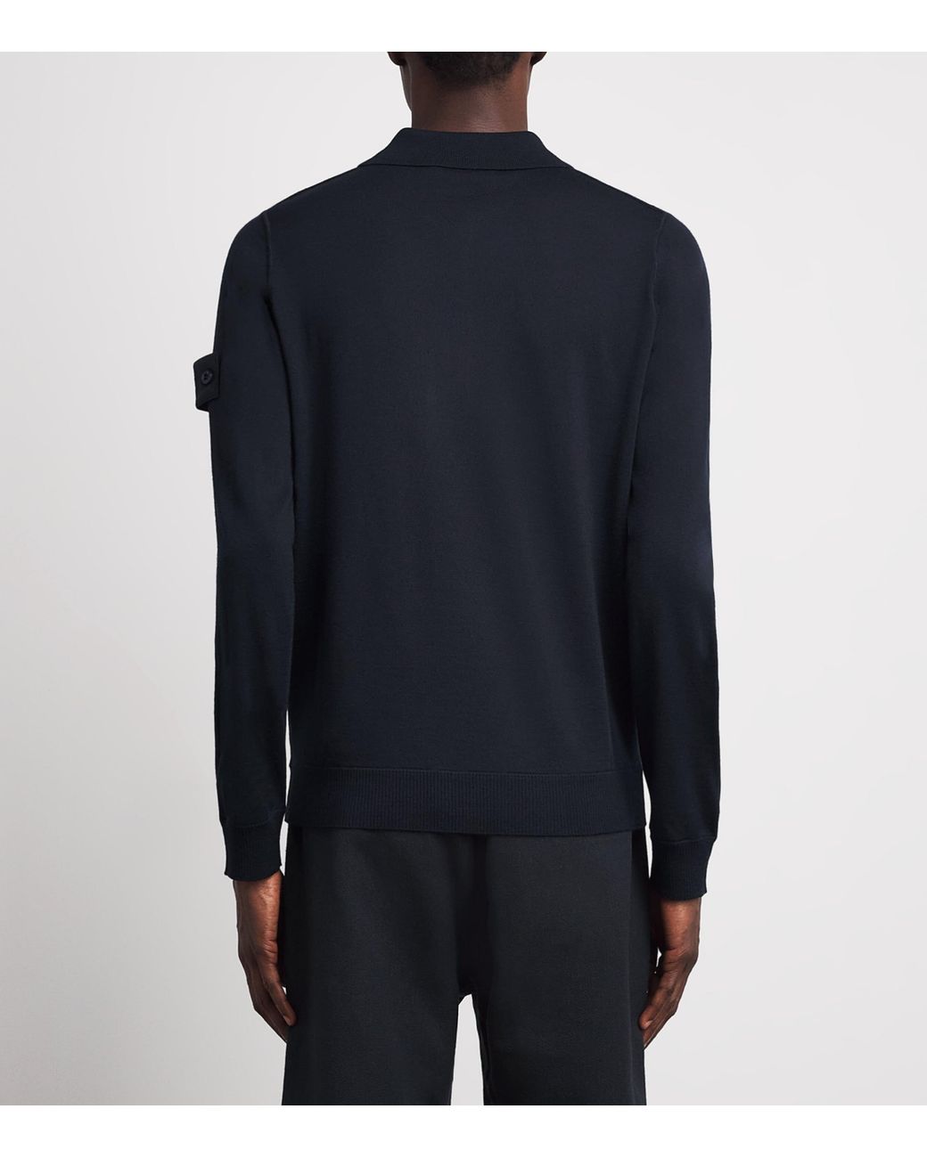 Stone Island Blue Virgin Wool Ghost Polo Sweater for men