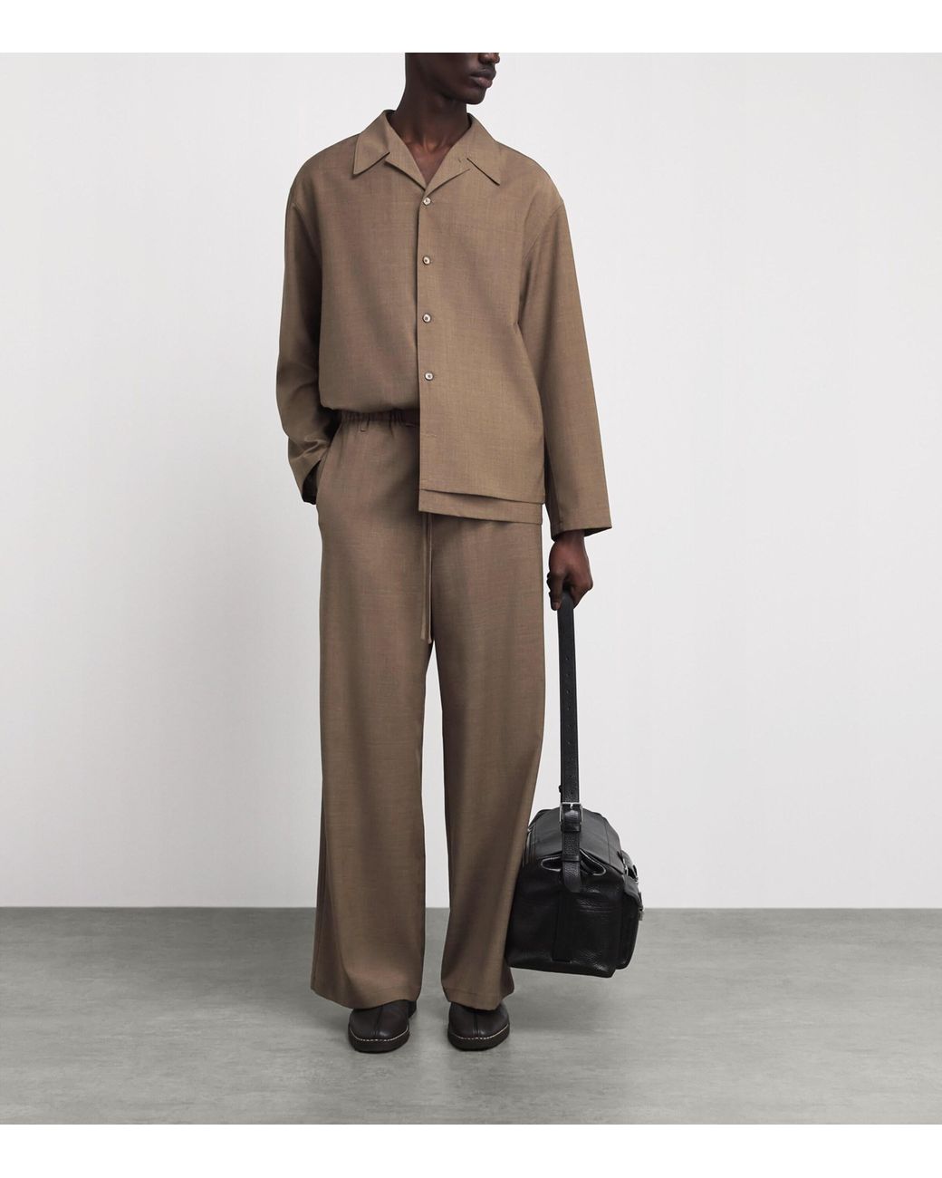 LE17SEPTEMBRE Brown Drawstring Wide-Leg Trousers for men