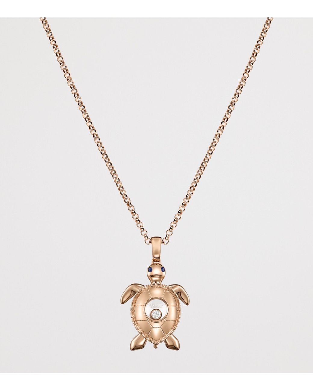 Chopard Metallic And Diamond Happy Diamonds Turtle Necklace