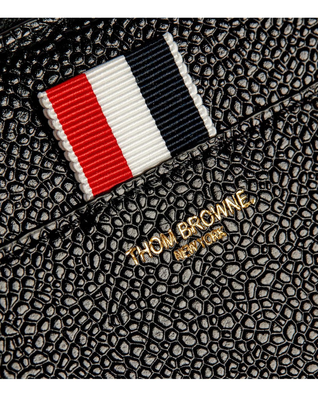 Thom Browne Black Leather Continental Zip Wallet