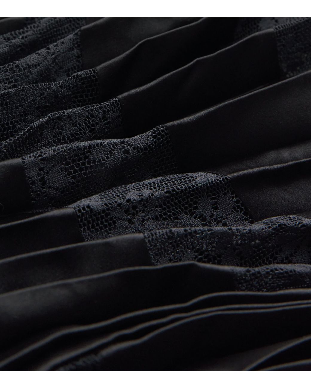 Claudie Pierlot Black Lace-Trim Pleated Maxi Skirt