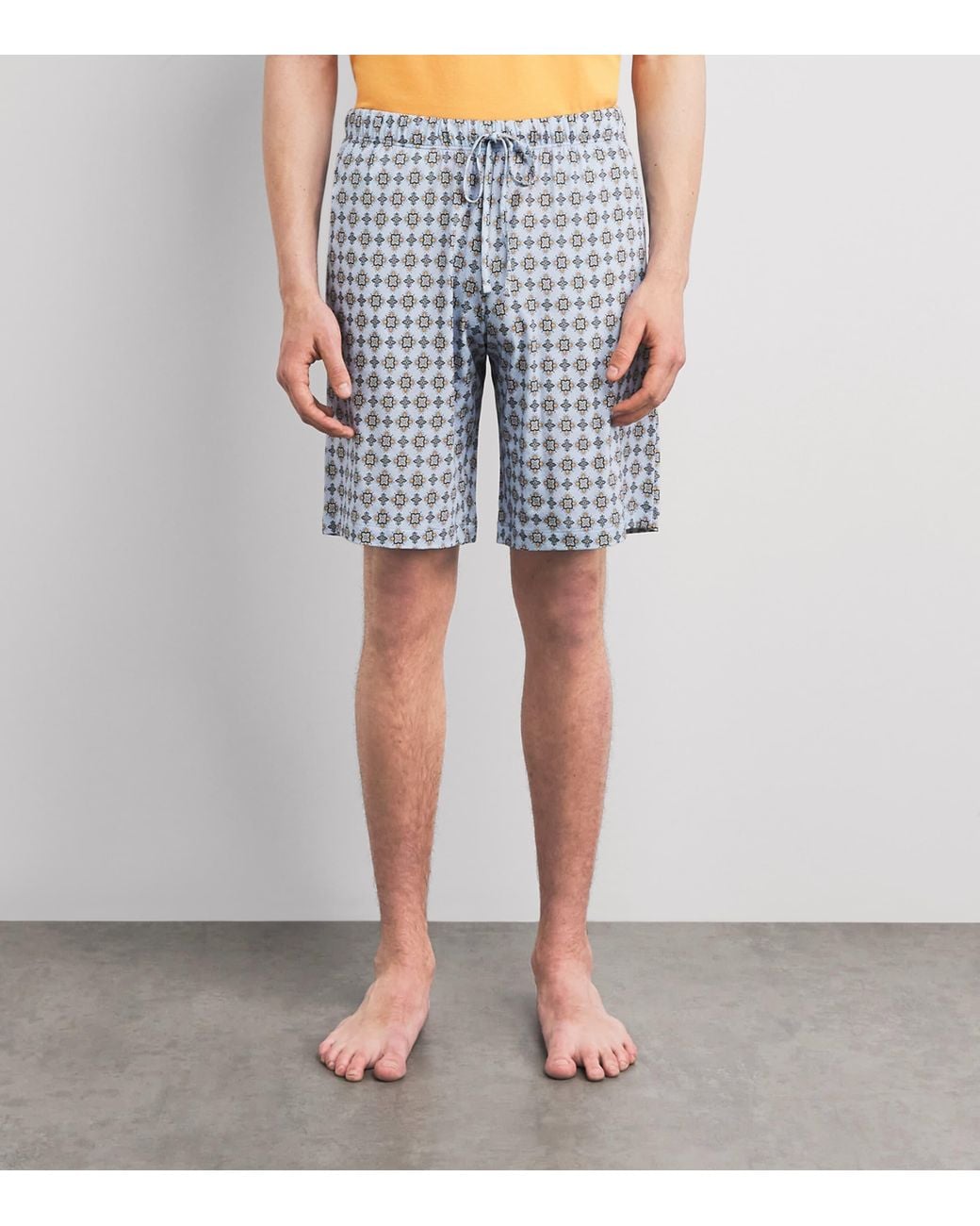 Hanro Blue Cotton Night & Day Shorts for men