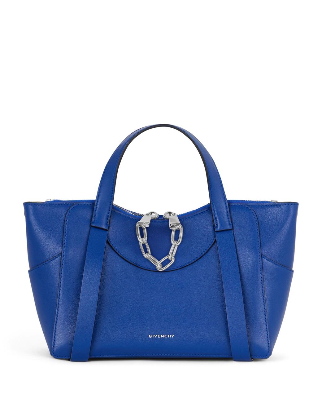 Givenchy Blue Small Leather Snatch Top-Handle Bag
