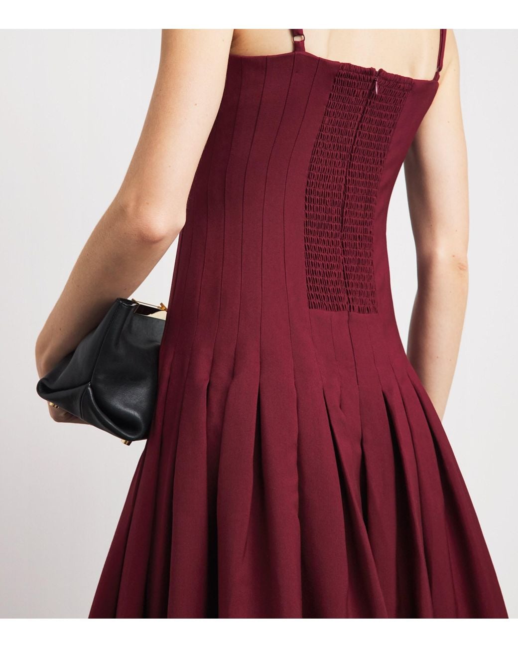 ME+EM Purple Wool-Silk Drop-Waist Maxi Dress