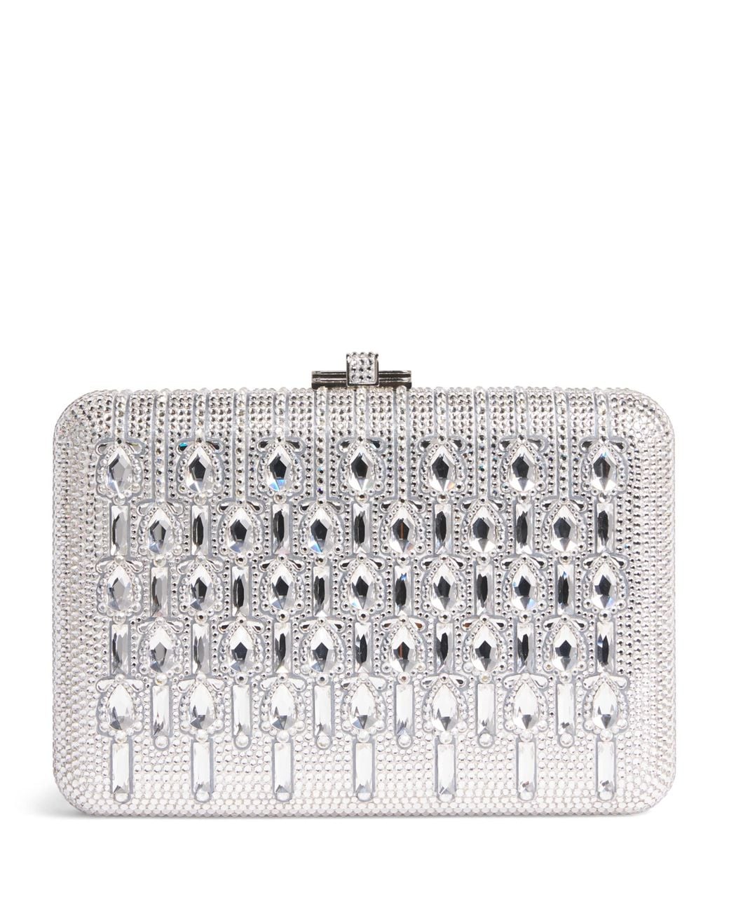 Judith Leiber Black Embellished Slim Slide Bijou Clutch Bag