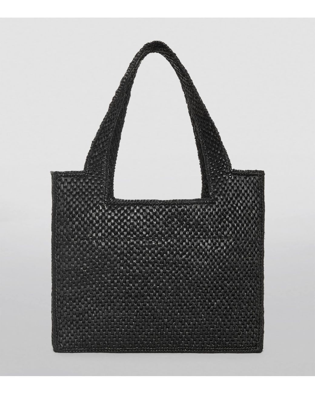 Loewe Black X Paula's Ibiza Medium Logo-Print Raffia-Blend Top-Handle Bag