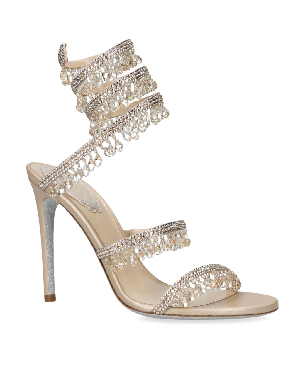 Rene Caovilla Metallic Embellished Chandelier Sandals 105