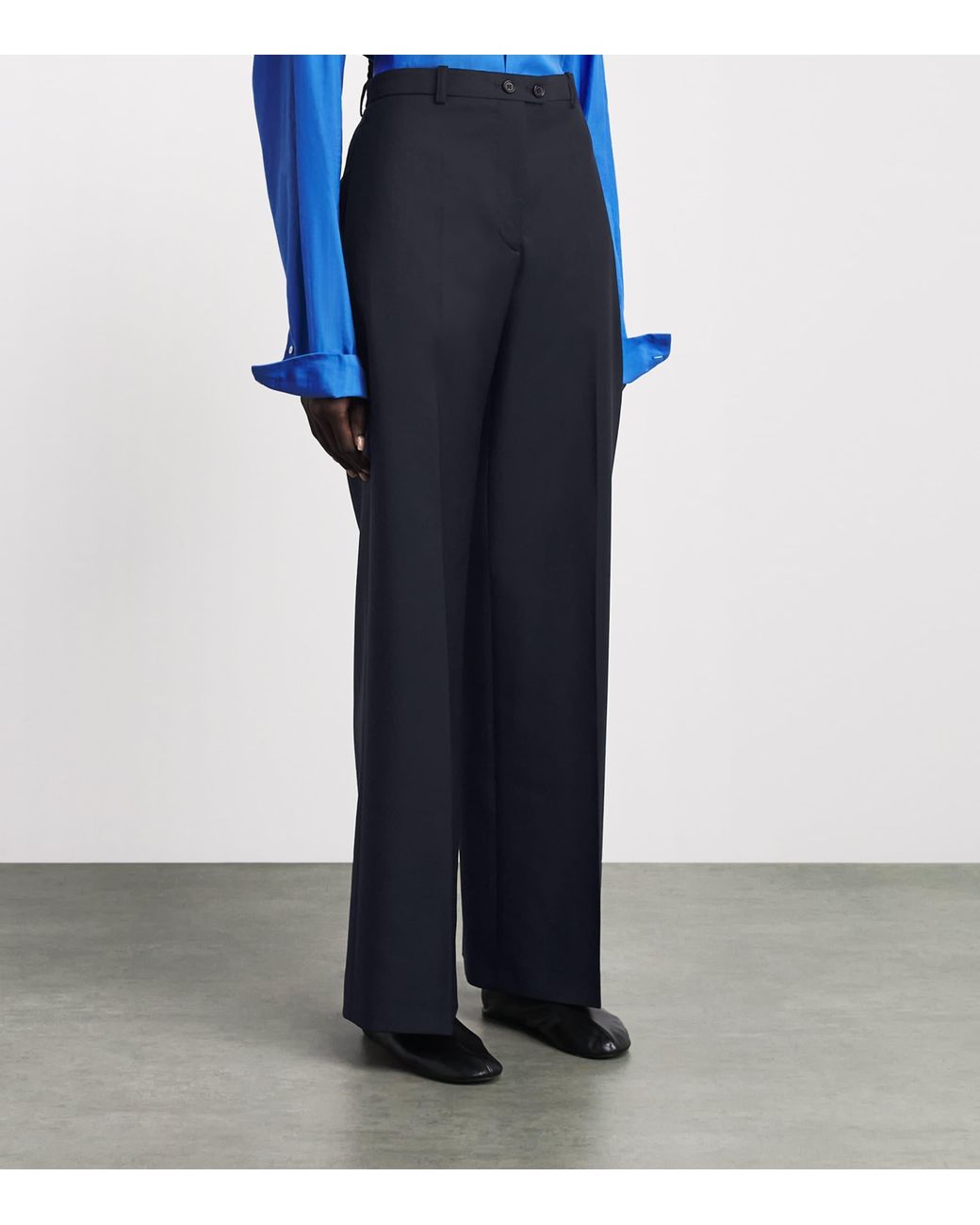 Jil Sander Blue Wool-Mohair Straight Trousers