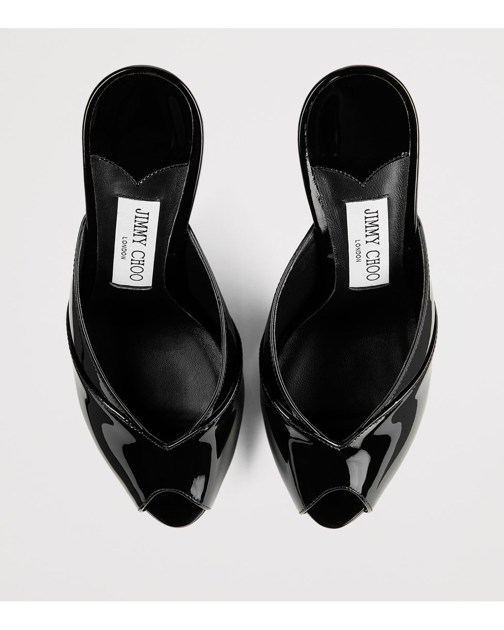 Jimmy Choo Black Brigitte 100 Patent Leather Mules