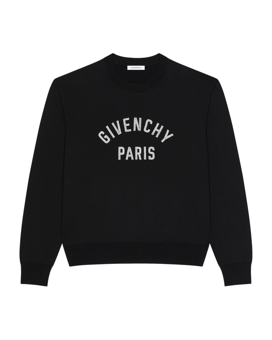 Givenchy Black Cotton Pearl-Embroidered Logo Sweater for men