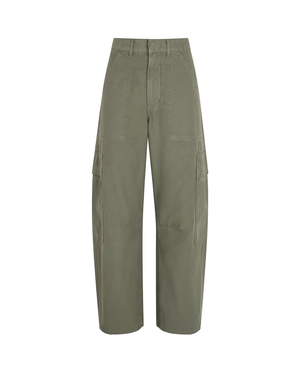 Citizens of Humanity Green Cotton Patch-Pocket Cargo Trousers