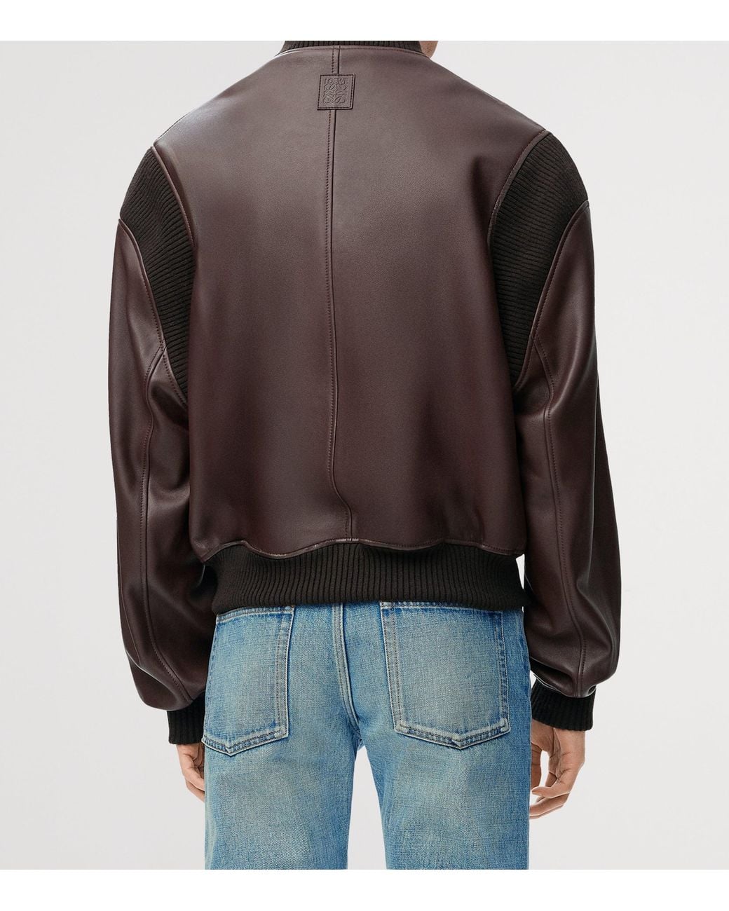 Loewe Brown Lamb Skin Bomber Jacket for men