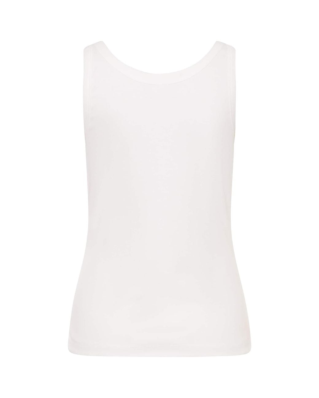 Hanro White Cotton-Stretch Tank Top